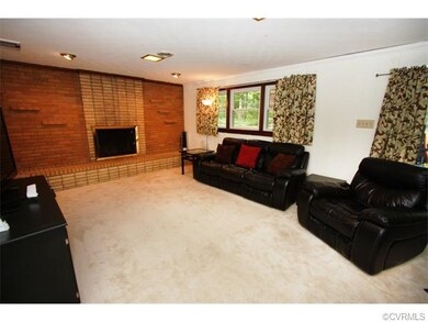 Huge family room with fireplace.