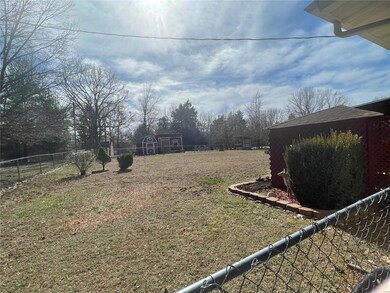 fenced back yard