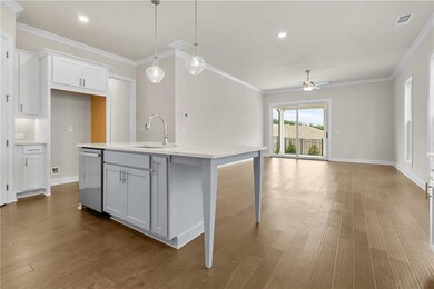 Kitchen includes 10ft ceiling on the main level of the home.