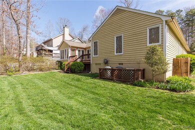 Rear view of the green level lawn.