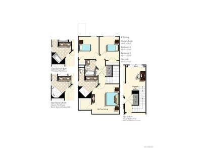 Second Floor Layout - home has the opt Owners Bath