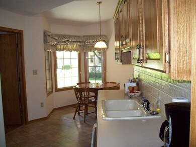 Kitchen with eating space, vinyl flooring