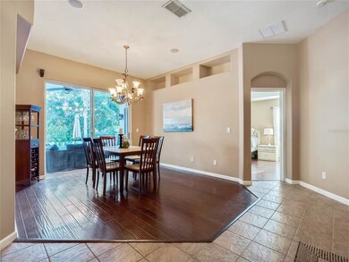Entry living space utilized as dining room
