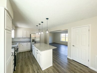 Kitchen open to living area