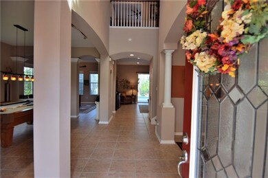 21 Ft. high ceiling in Foyer with open view to the