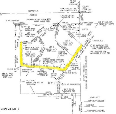 Lazy K survey map - driveways highlighte
