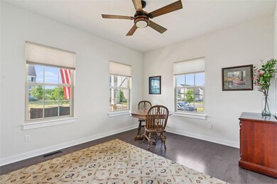 The front room off the entry has double doors for