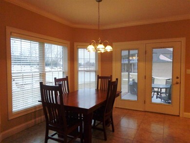 The breakfast nook offers beautiful views of the l