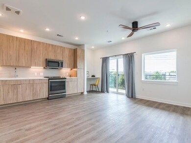 Kitchen featuring stainless steel appliances, mod