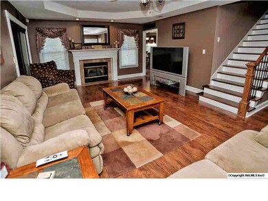 This family room boasts wonderful hardwoods and a fantastic fireplace.