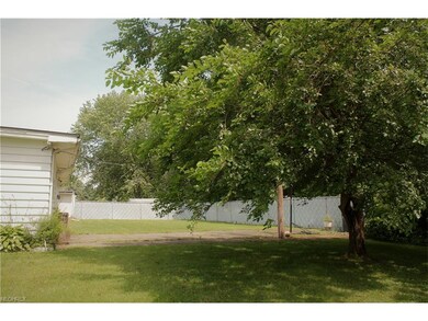 Partially fenced backyard