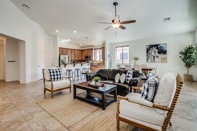 Living area to kitchen