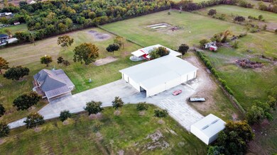 side aerial view of center part of the property