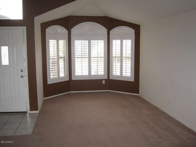 family room with bay window