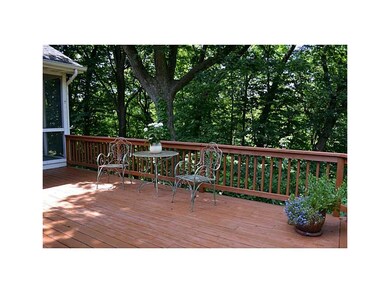 Deck. Private shaded deck overlooking woodlands