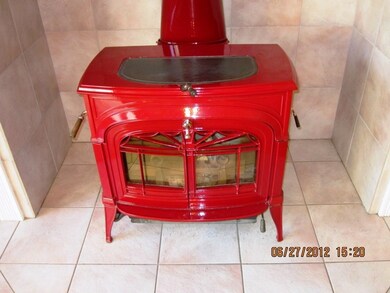 wood stove in living room