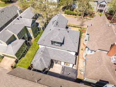 Aerial perspective of suburban area