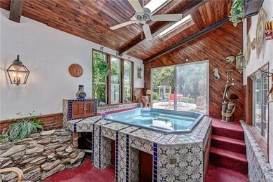 Hot tub cabana with custom tile!