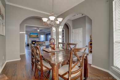 Formal dining easily holds a china cabinet or hutc