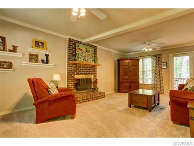 HUGE family room with WOOD burning fireplace!