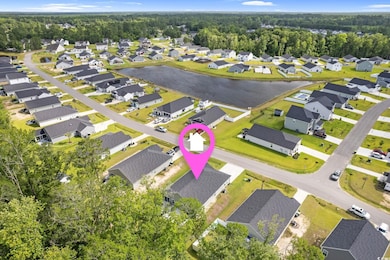 Aerial perspective of suburban area