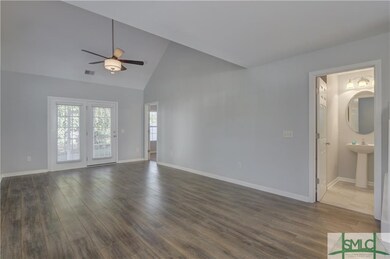 Half bath located on main level with large 12