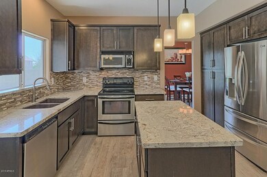 New granite and cabinets