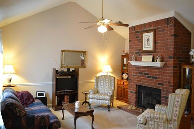 The spacious greatroom has a fireplace equipped wi