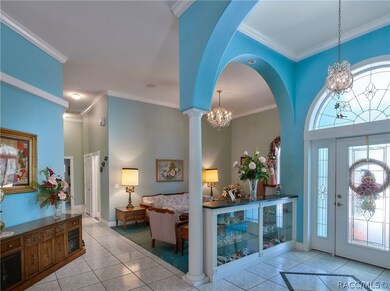Front entryway with view of living room