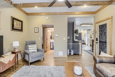 Living Room -  woven poplar wood floors and custom