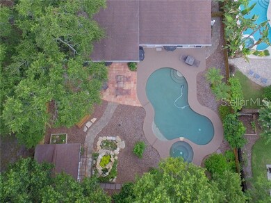 Aerial of fenced back yard