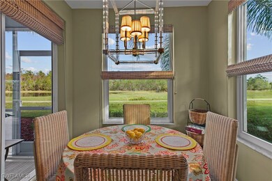 Dining room with a chandelier