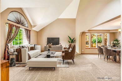 Family & dining room, virtually staged.