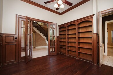 Office/Study with Wood Double Doors and Shelves