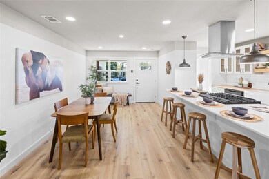 Dining space featuring light hardwood / wood-style