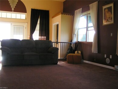 French doors open into the great room area which a