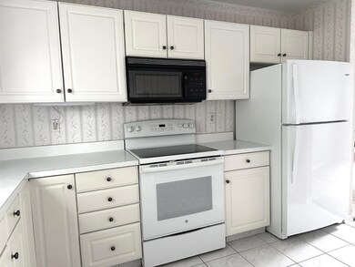 Bright kitchen with plenty of cabinet and counter space.