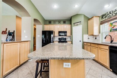 Large kitchen island with bar seating