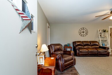 Front entrance opens to living room and dining room