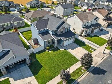 Aerial view of residential area