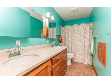 main floor bath- double vanity, Corian counter top