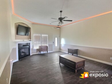Features gas fireplace.