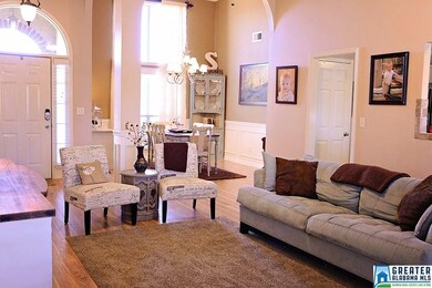Open living room with fireplace