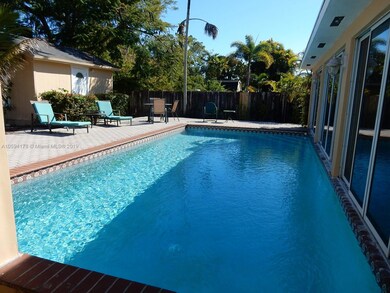 Pool view from covered patio