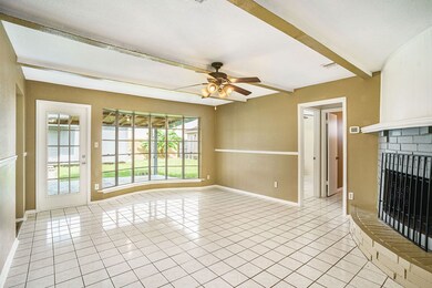 Living room with bay windows