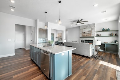 Kitchen Open to Living Room