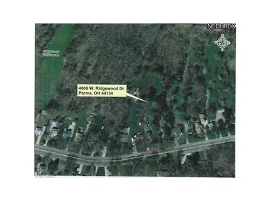 An aerial view of the parcel