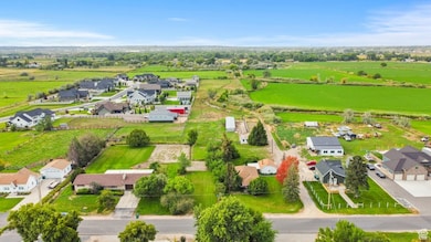 Overview of rural landscape with nearby suburban area