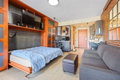 Living space with murphy bed.