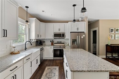 Kitchen with appliances with stainless steel finis